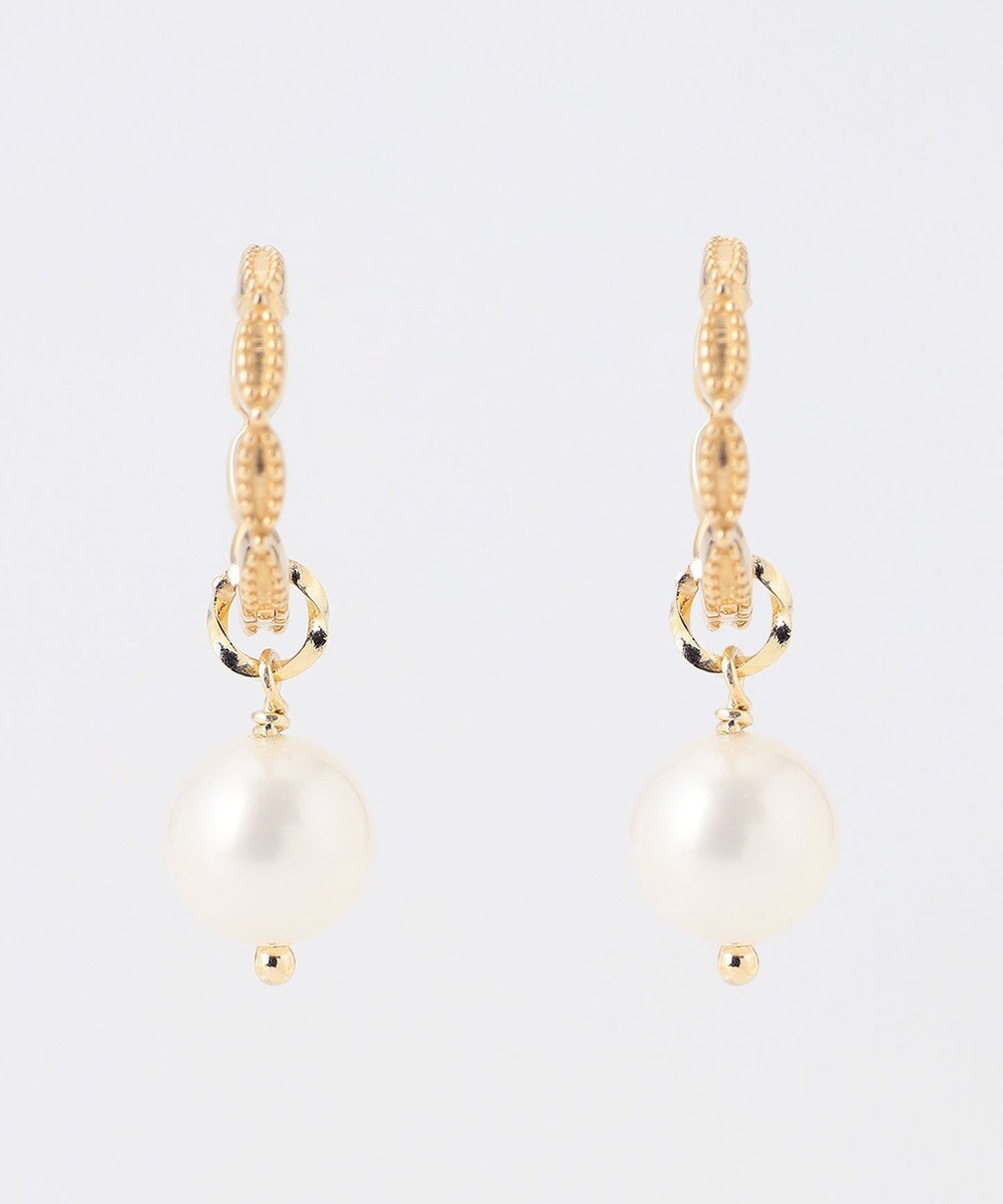 TOCCA 【WEB限定】DAISY PETAL HOOP PIERCED EARRINGS K10ゴールド 淡水パール 2WAYピアス 