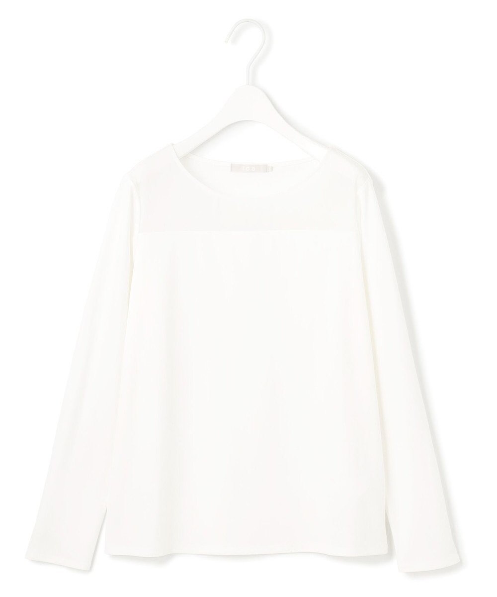 ICB L 【洗える】 PlaXフィラメントジャージー シアーコンビカットソー 