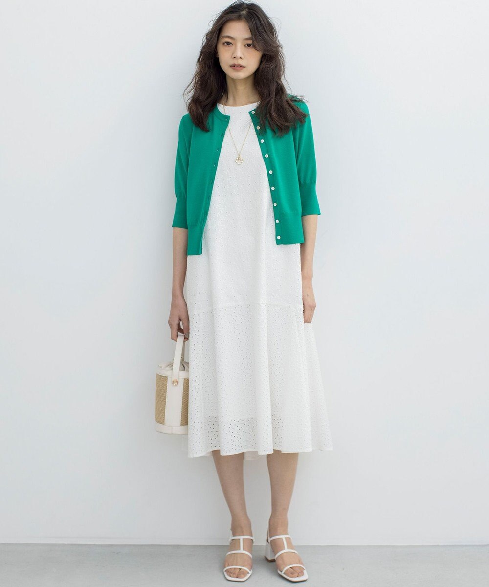 組曲 L ドライタッチ 5分袖カーディガン 