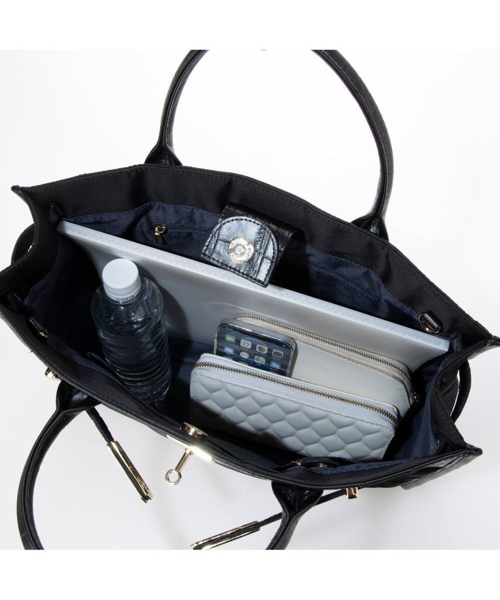 UNBILLION 【テレビ ドラマ着用アイテム】ペルケ perche / ナイロンキルト×クロコ型押し牛革A42wayトートバッグ 