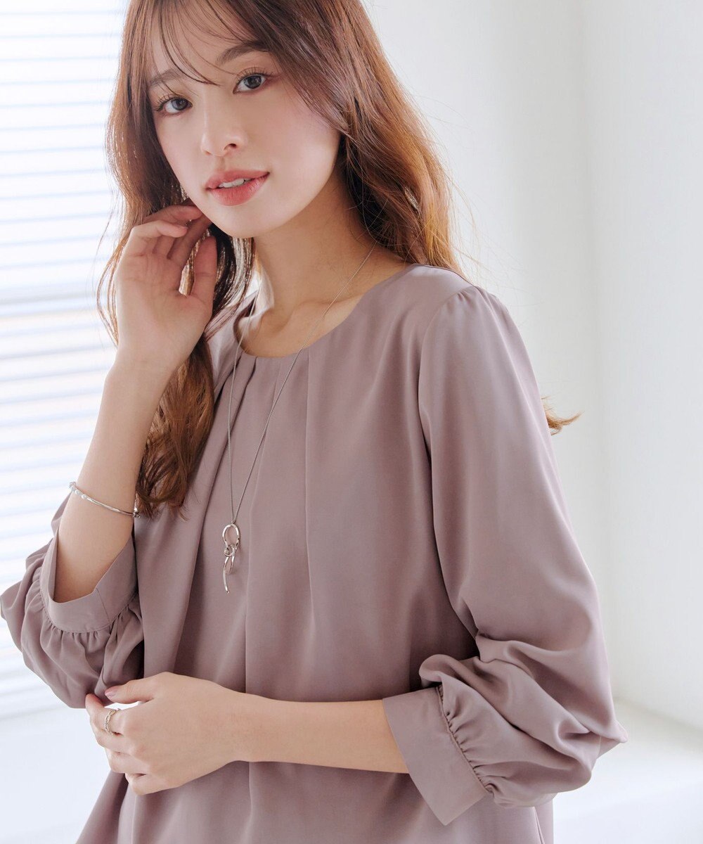 Tiaclasse 【新色追加・洗える】つまみタック袖レイヤードブラウス 