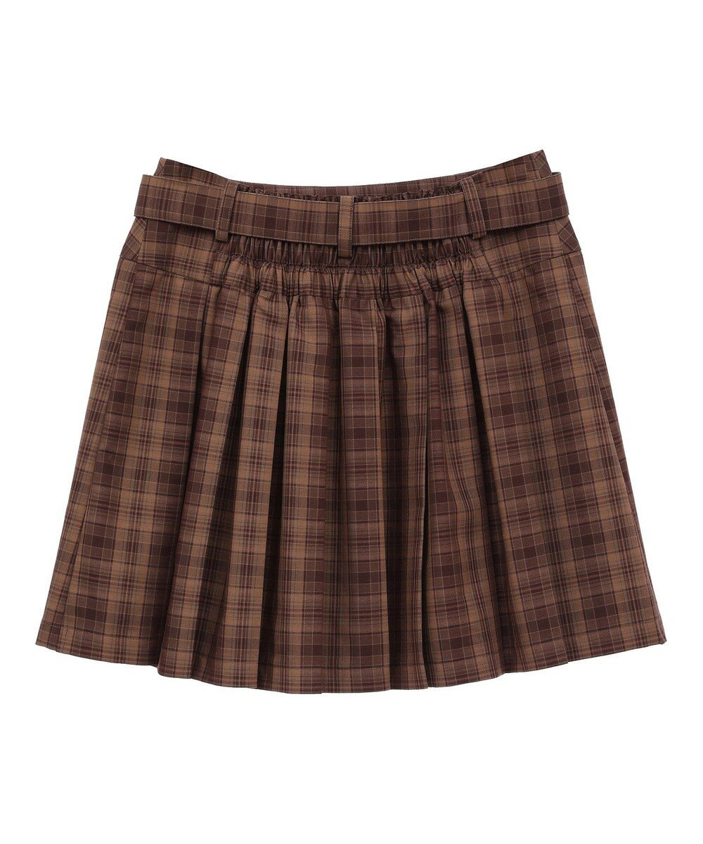 earth music&ecology ベルト付きプリーツミニスカート 