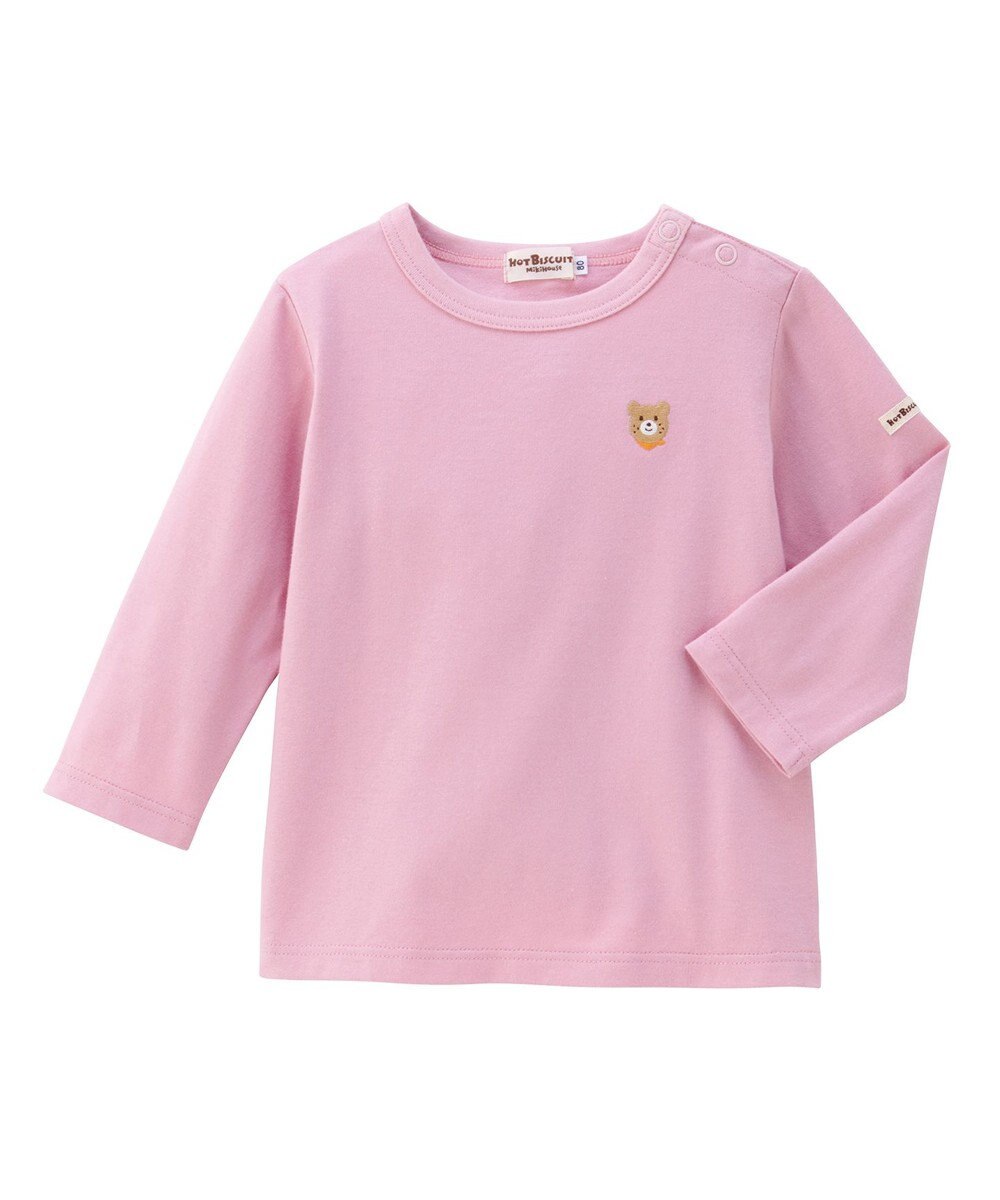 MIKI HOUSE HOT BISCUITS 【70-120cm】【Everyday Series】ワンポイント 長袖Tシャツ 