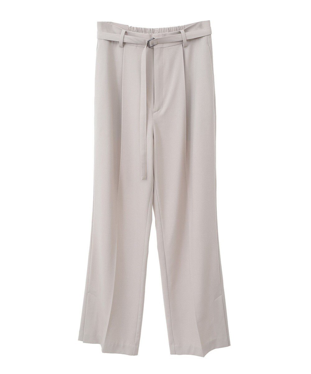YECCA VECCA ベルト付きタックストレートパンツ 