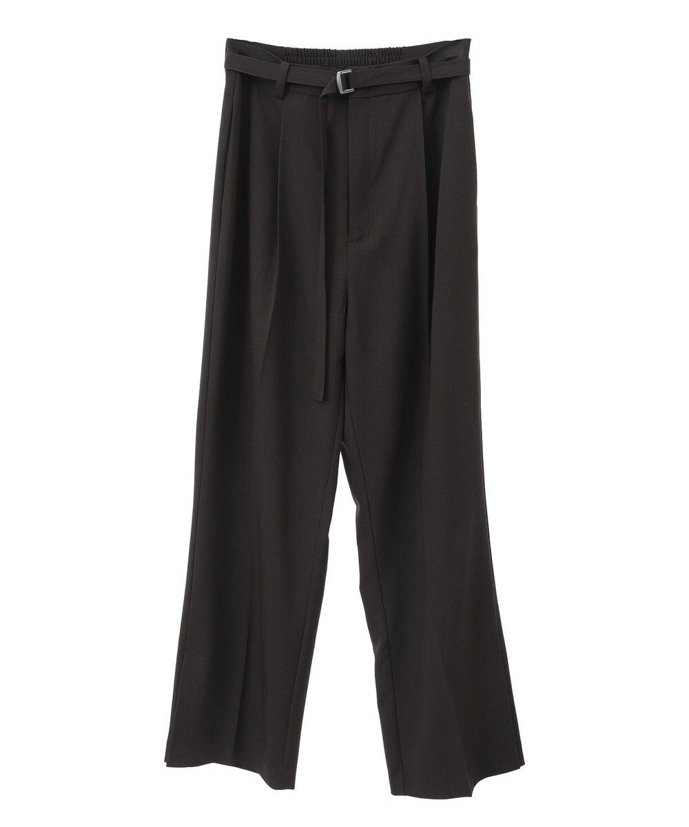 YECCA VECCA ベルト付きタックストレートパンツ 