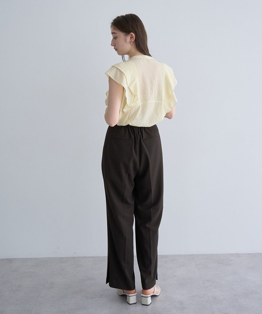 YECCA VECCA ベルト付きタックストレートパンツ 