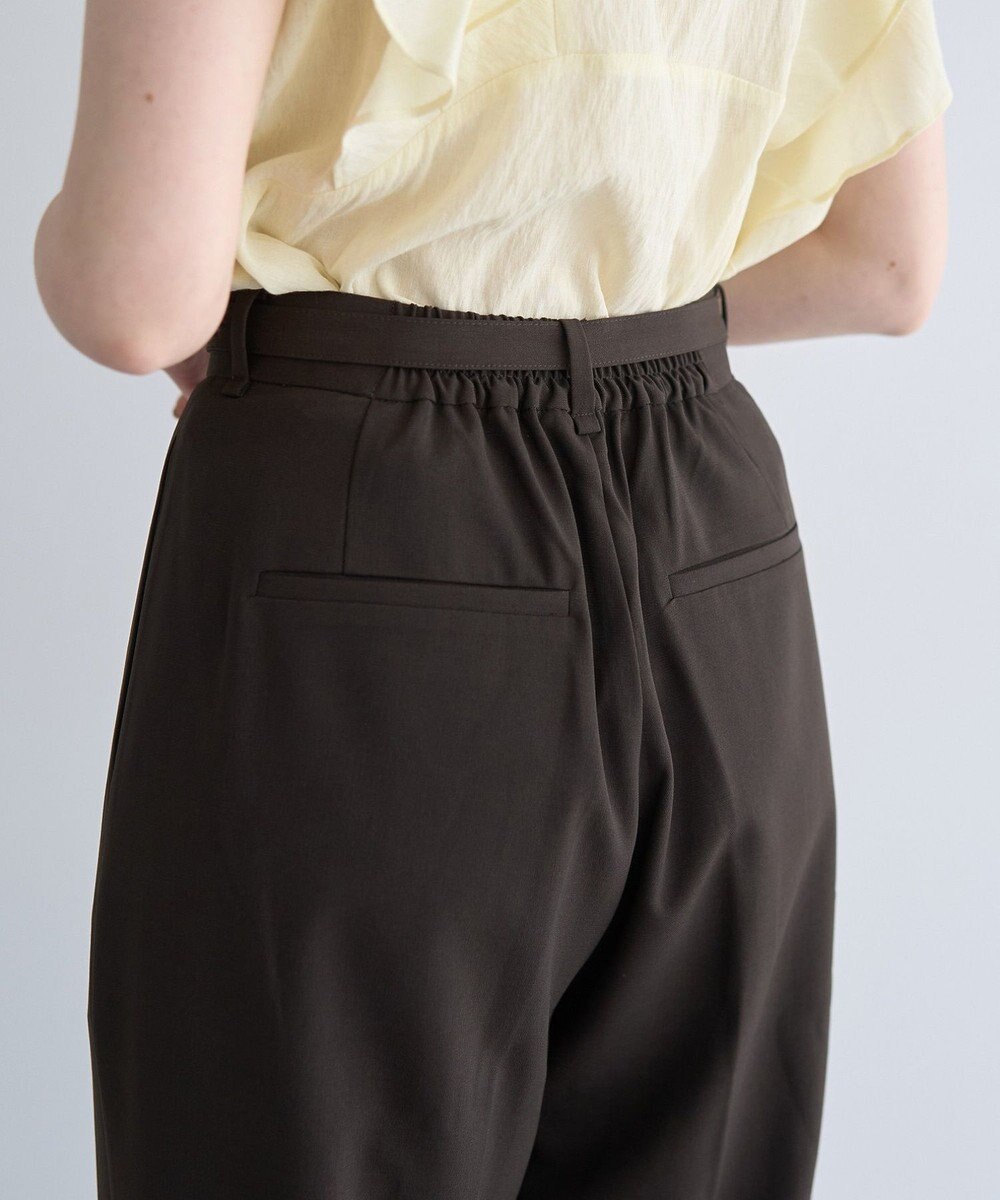 YECCA VECCA ベルト付きタックストレートパンツ 