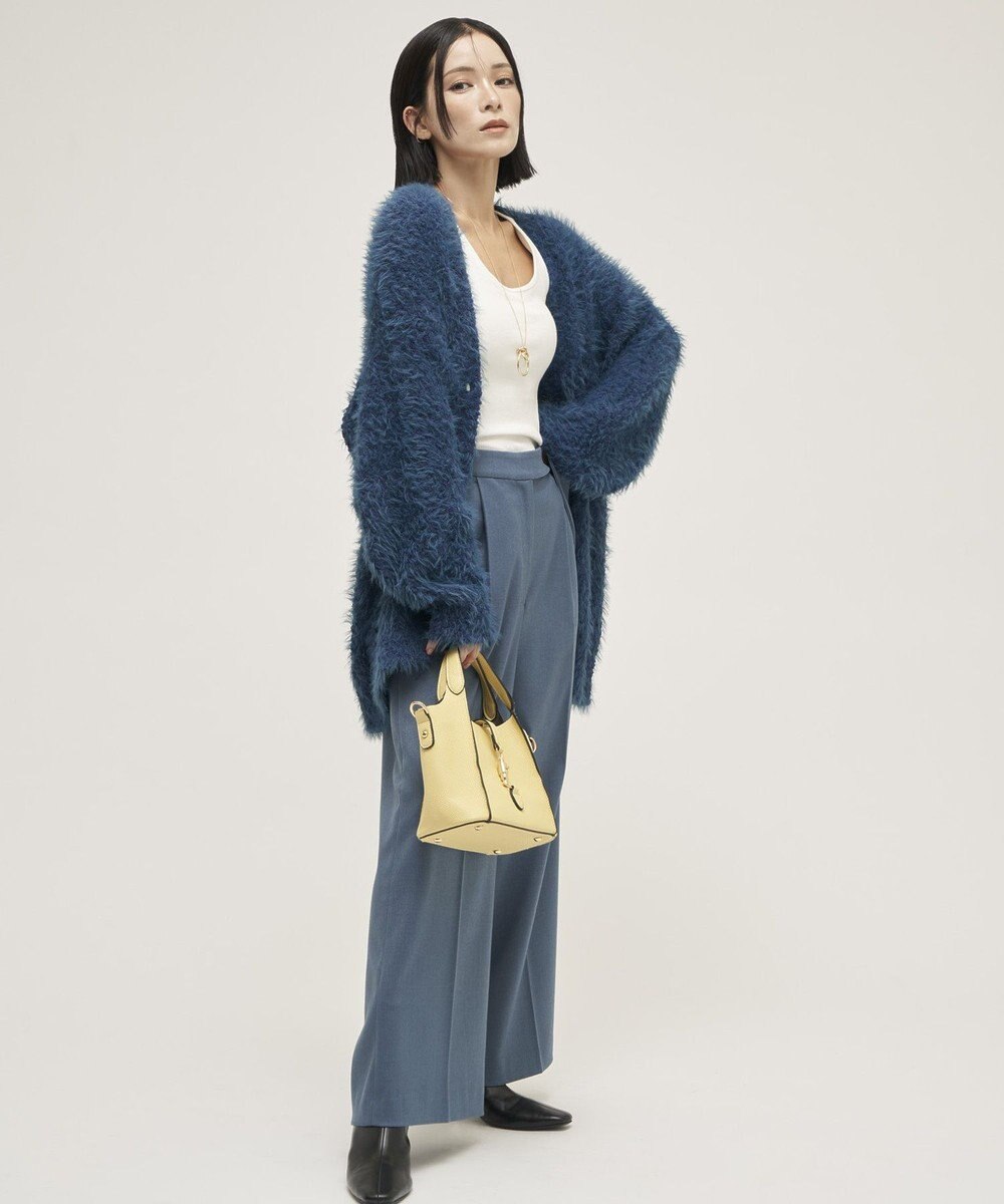 YECCA VECCA 金釦アクセントベルトワイドパンツ 