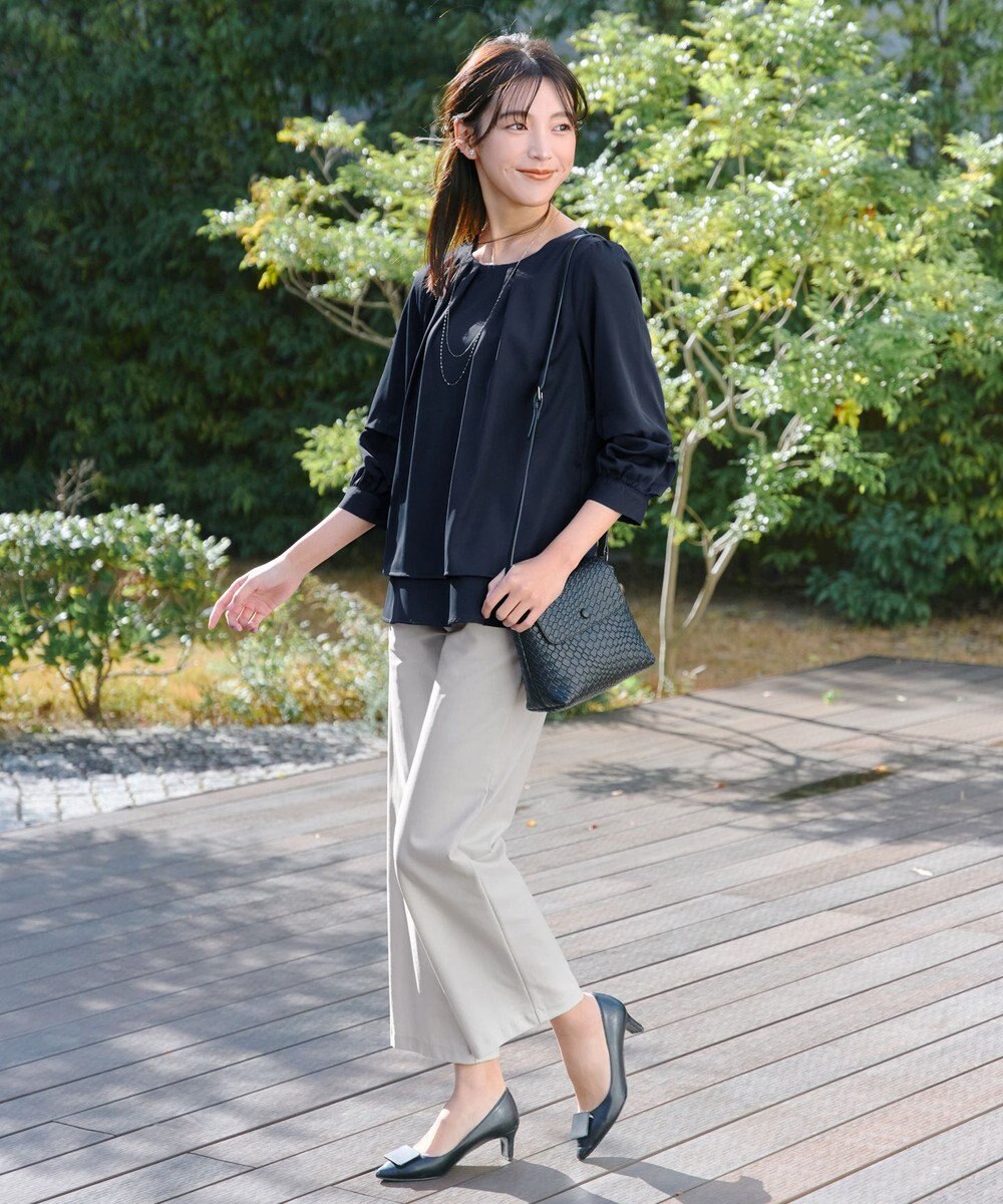 Tiaclasse 【新色追加・洗える】つまみタック袖レイヤードブラウス 