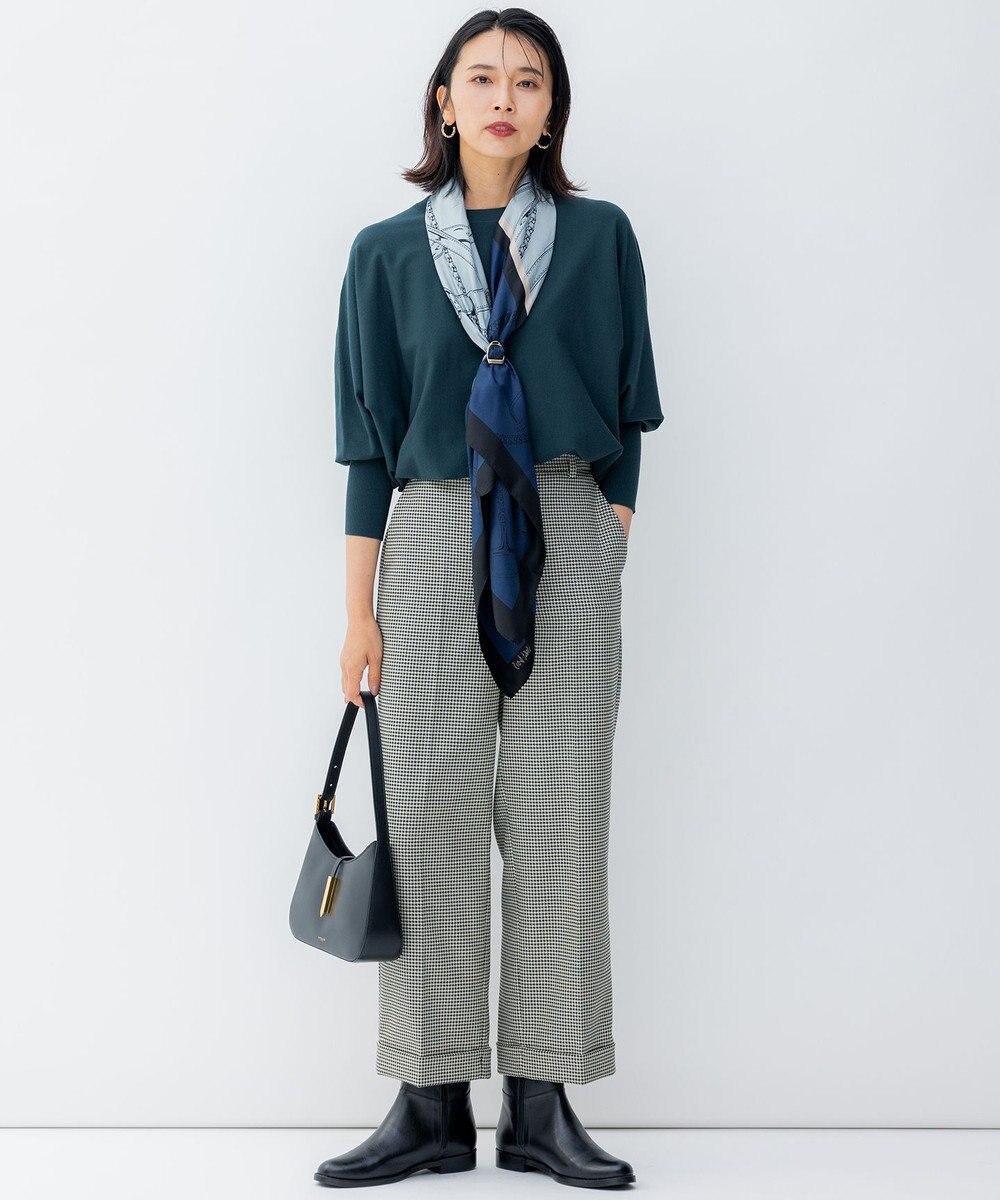 23区 S 【洗える】ガンクラブチェックストレッチ アンクル パンツ 