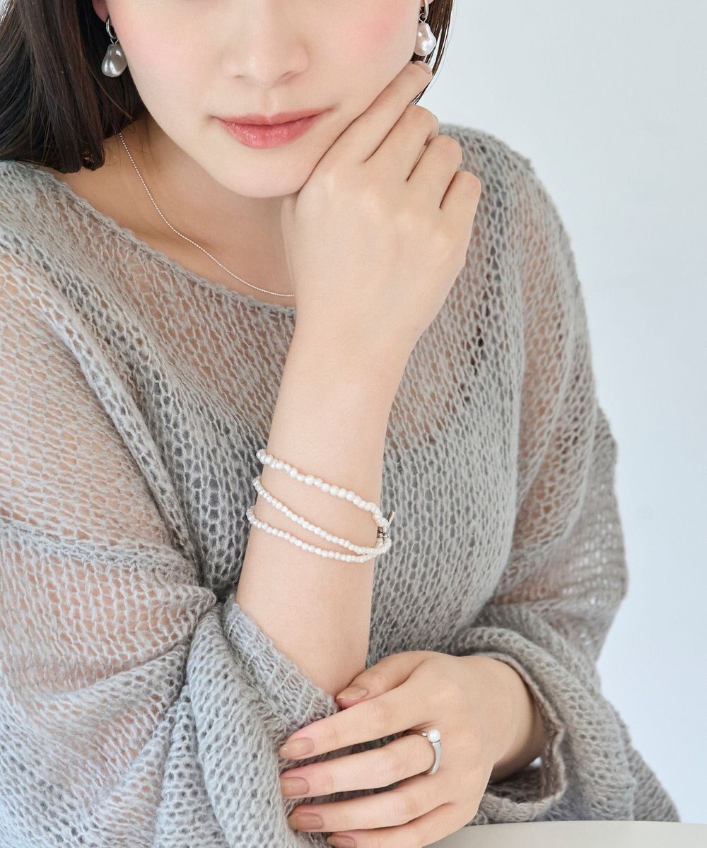 Phoebe レイヤードバロックパールマンテルブレスレット　シルバー 