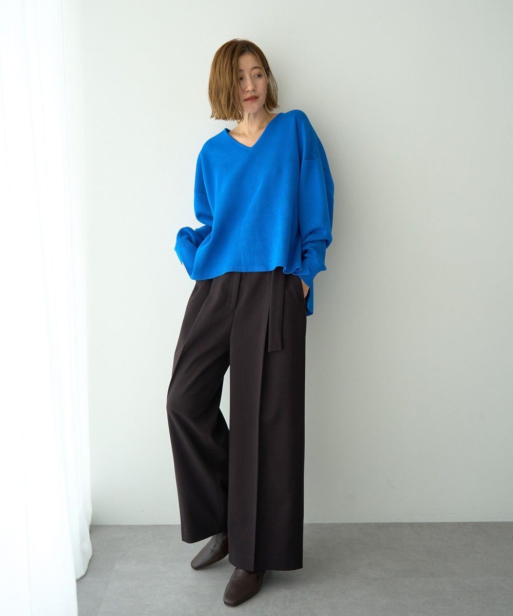 YECCA VECCA 金釦アクセントベルトワイドパンツ 