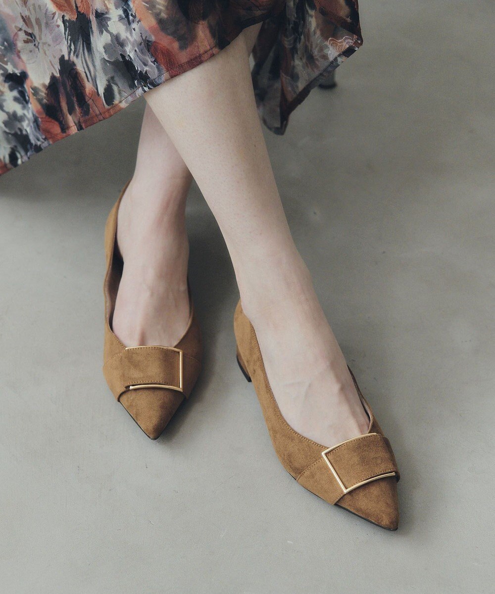 YECCA VECCA バックルローヒールパンプス 