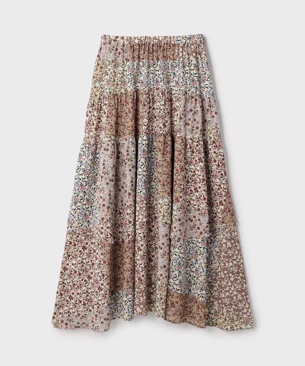 GRACE CONTINENTAL パッチワークプリントスカート 