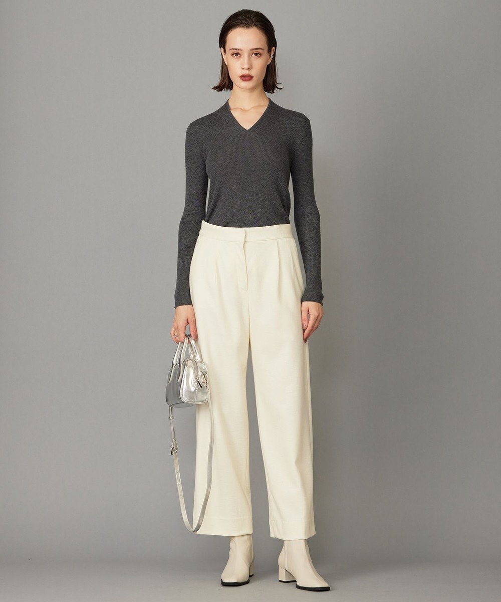 ICB 【洗える】エクストラファインメリノ Vネックプルオーバー 