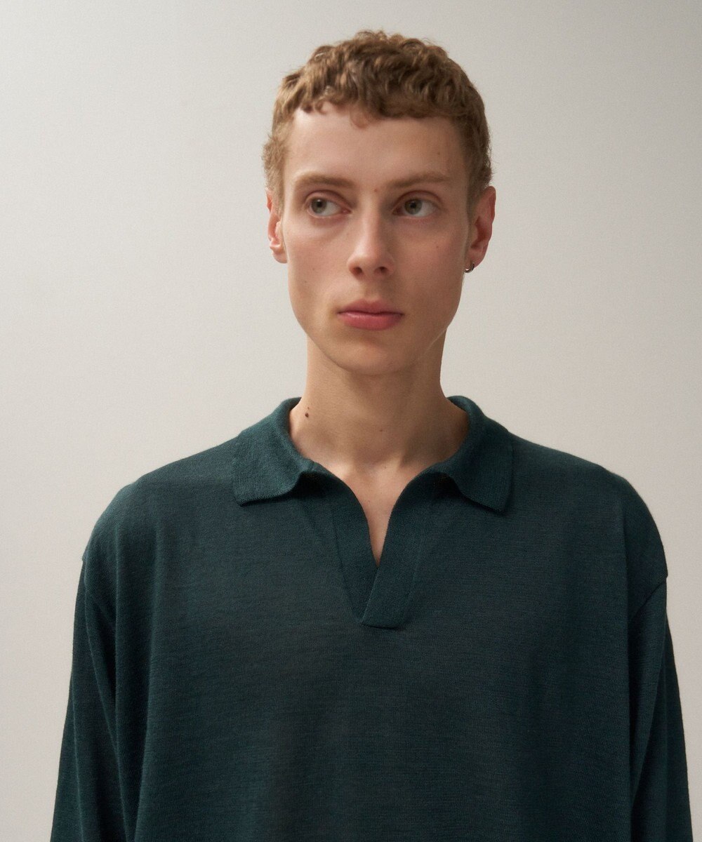 ATON RAMIE CASHMERE | スキッパーポロセーター - UNISEX 