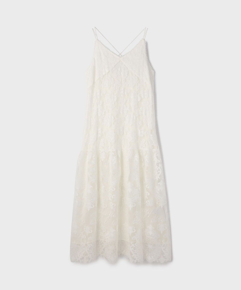 GRACE CONTINENTAL ロゴ刺繍レースワンピース 
