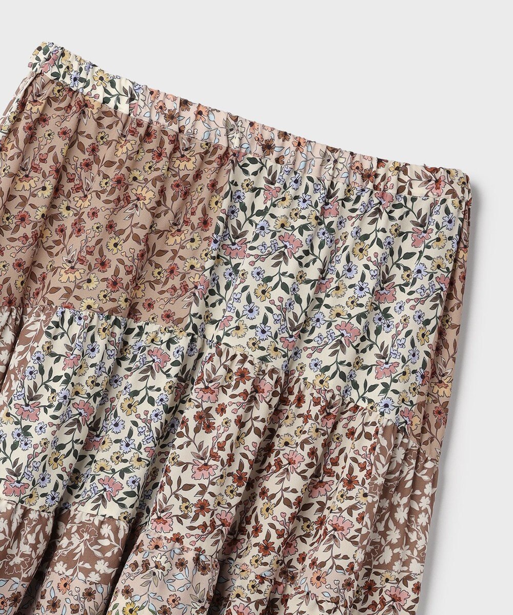 GRACE CONTINENTAL パッチワークプリントスカート 