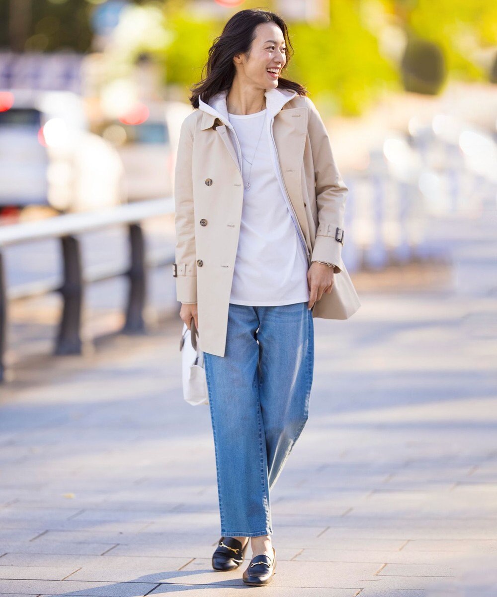 J.PRESS LADIES S 【洗える】BASIC STRETCH DENIM ボーイフィット パンツ 