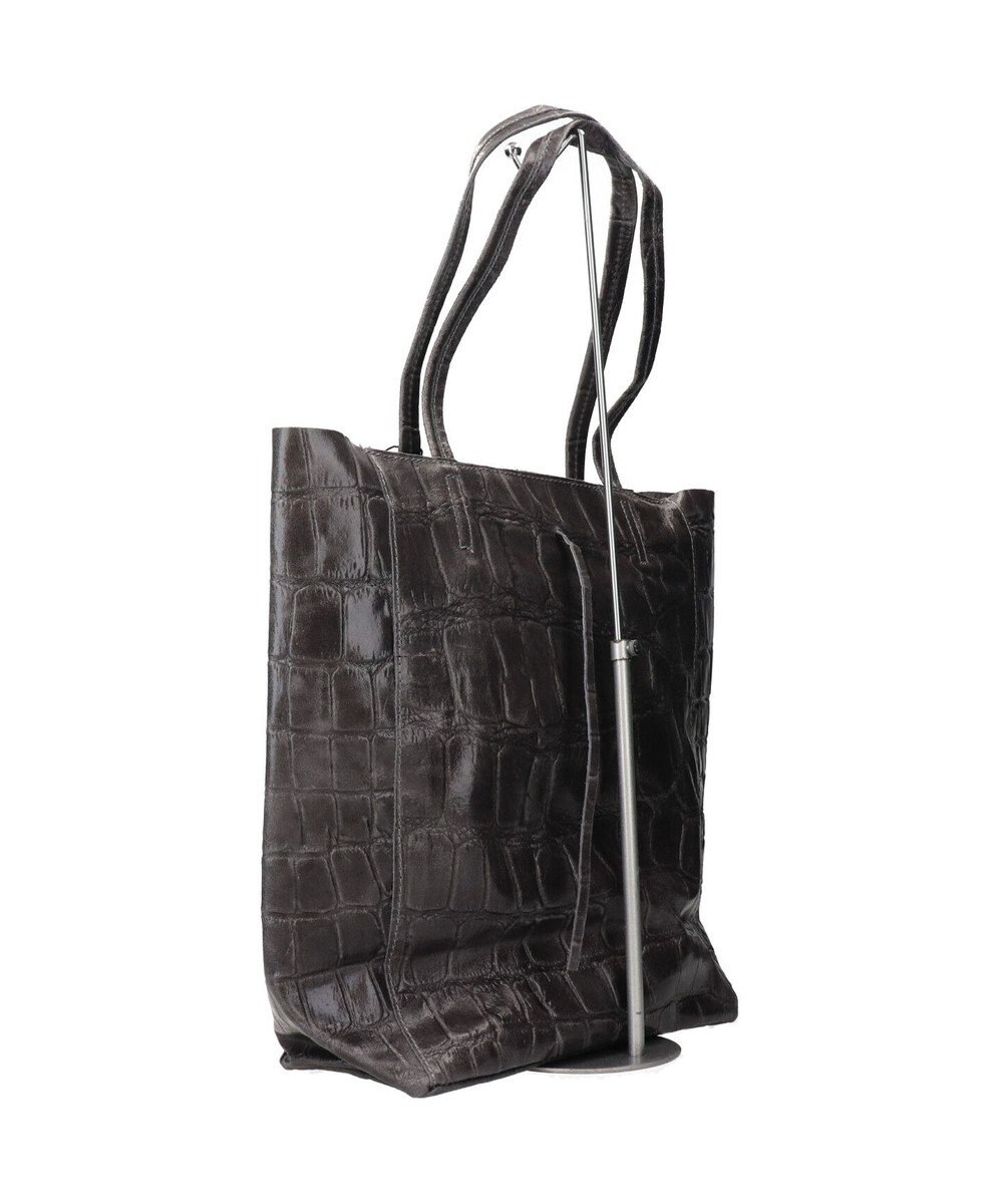 INTER-CHAUSSURES 【ANDREA CARDONE ITALI】ファスナー付き型押しレザートートバッグ 