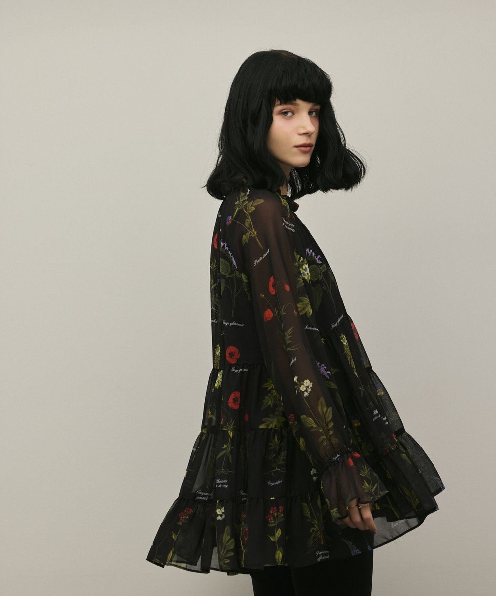 GRACE CONTINENTAL ボタニカルプリントチュニックトップ 