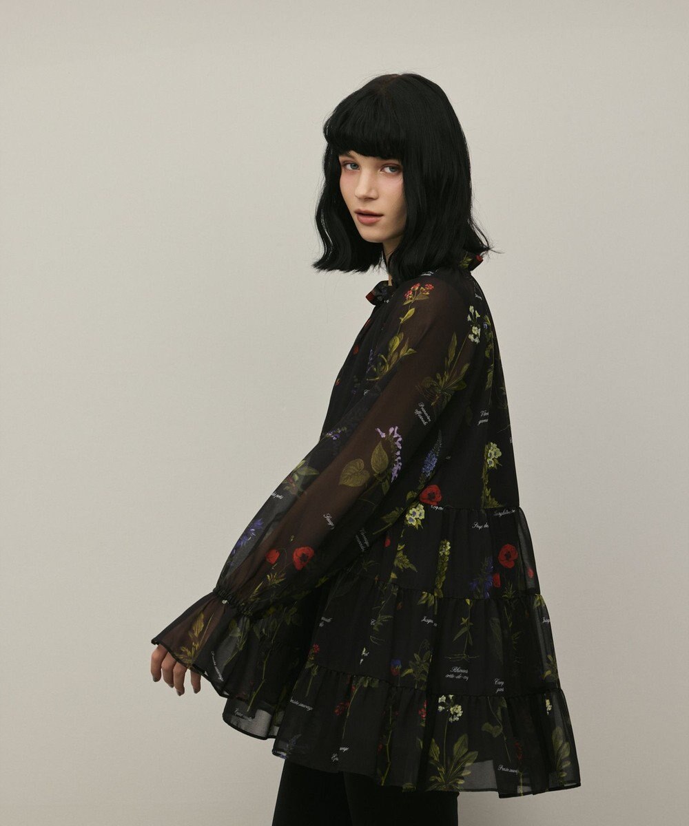 GRACE CONTINENTAL ボタニカルプリントチュニックトップ 