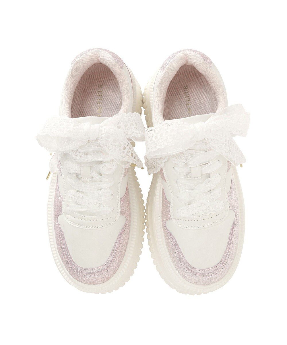 Maison de FLEUR レースリボン厚底スニーカー 