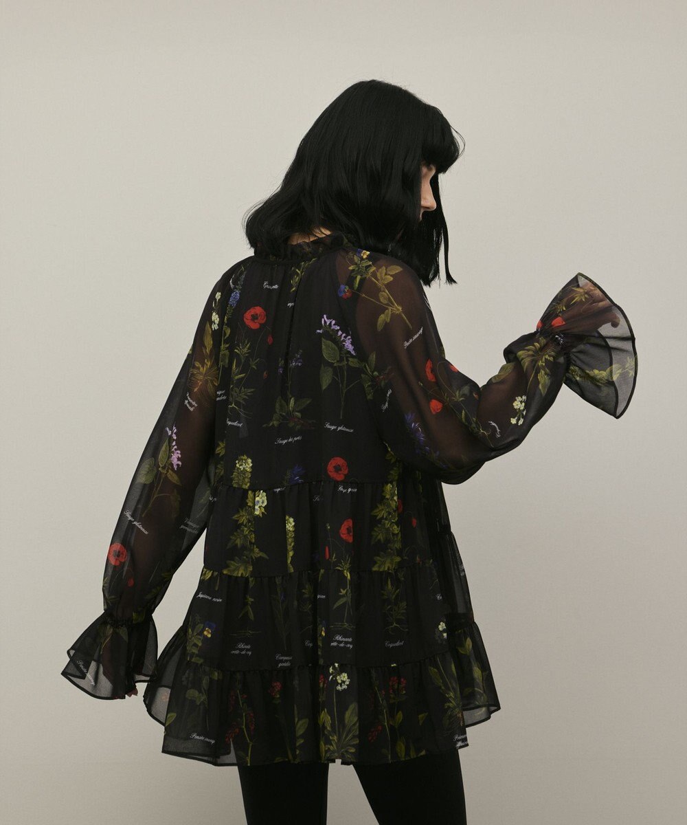 GRACE CONTINENTAL ボタニカルプリントチュニックトップ 