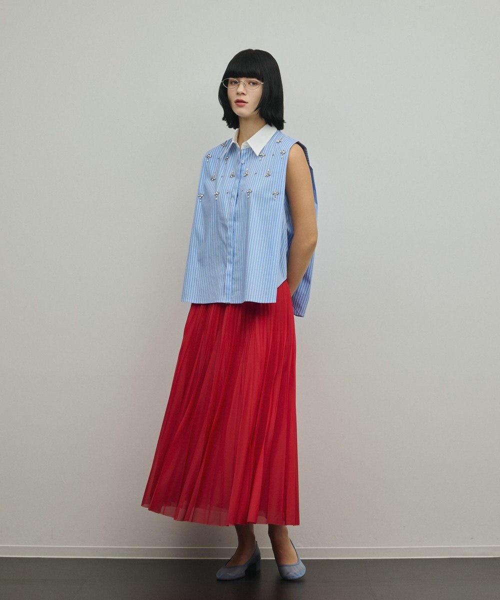 GRACE CONTINENTAL ビジューノースリーブシャツ 