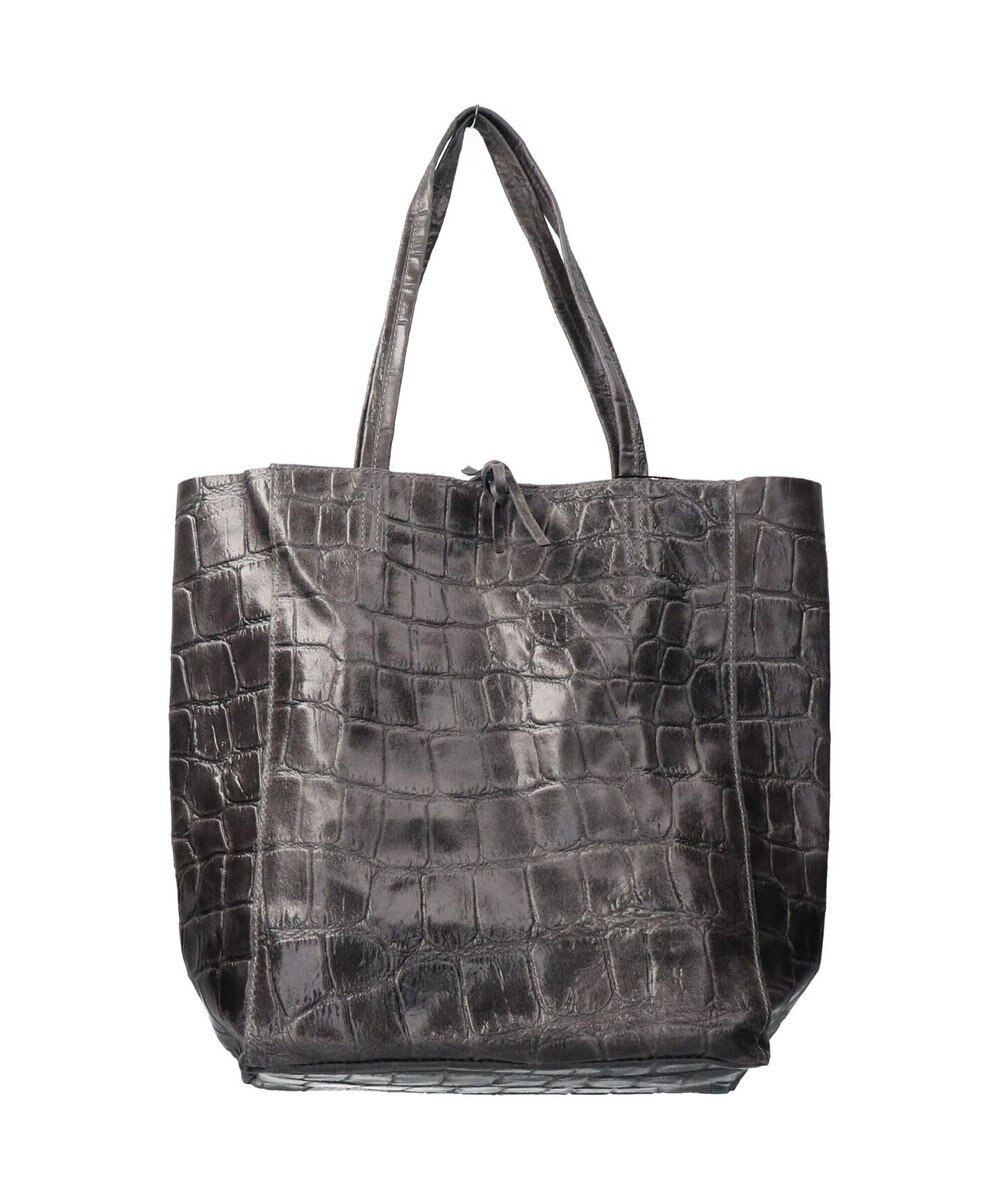 INTER-CHAUSSURES 【ANDREA CARDONE ITALI】ファスナー付き型押しレザートートバッグ 