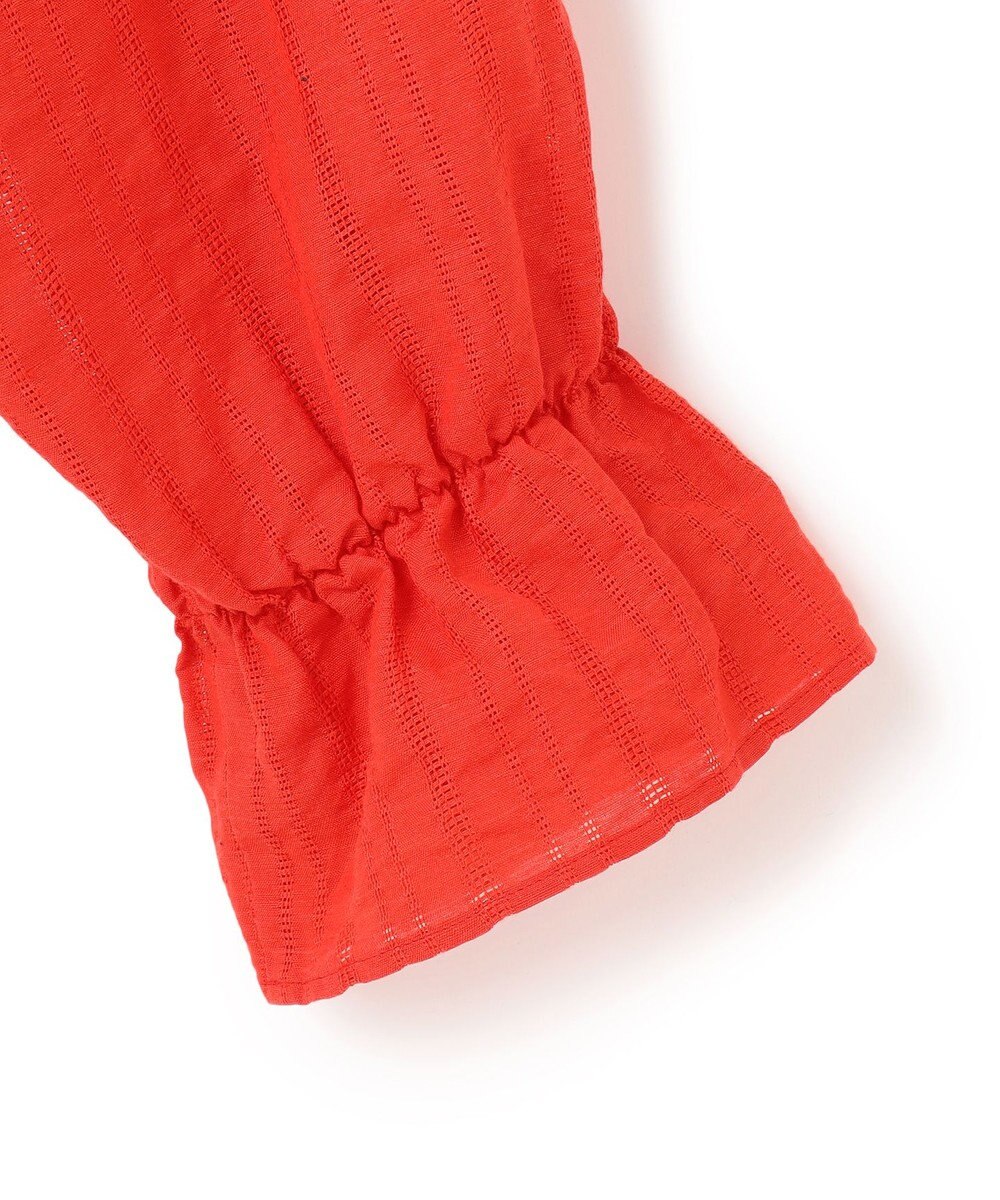 23区 L 【洗える】カラミ ストライプ  切り替え ブラウス 