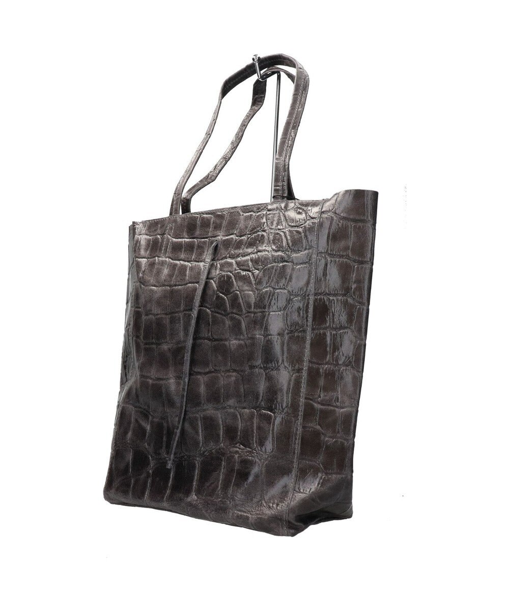 INTER-CHAUSSURES 【ANDREA CARDONE ITALI】ファスナー付き型押しレザートートバッグ 