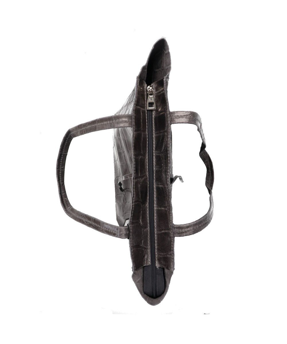 INTER-CHAUSSURES 【ANDREA CARDONE ITALI】ファスナー付き型押しレザートートバッグ 