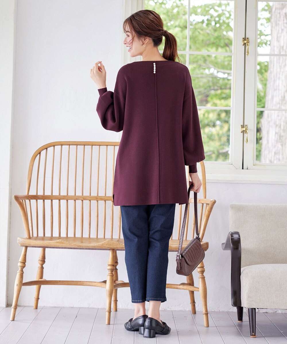 Tiaclasse L 【安田美沙子さん着用・洗える】ボリュームパフスリーブニットチュニック 