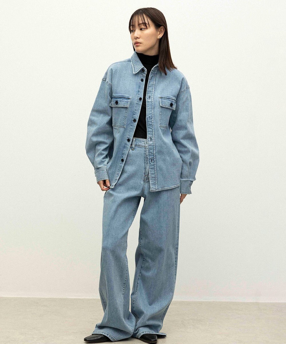 NAVE 【ReNAVE　洗える】ストレッチデニム シャツ 