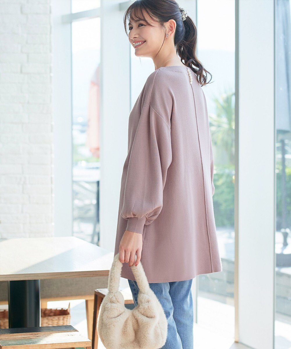 Tiaclasse L 【安田美沙子さん着用・洗える】ボリュームパフスリーブニットチュニック 