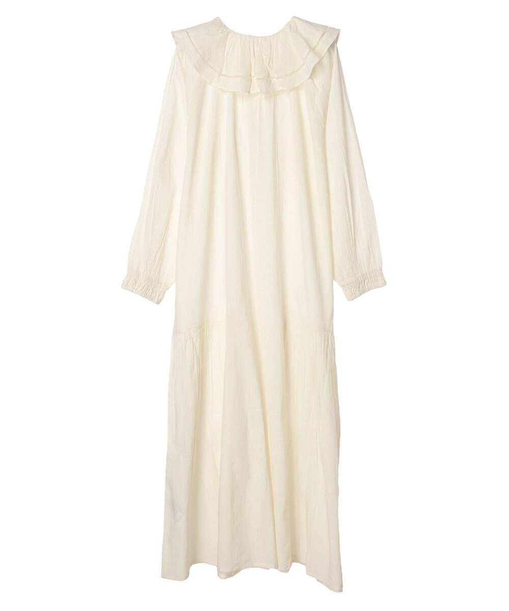 CRAFT STANDARD BOUTIQUE インド綿フリル衿ワンピース 