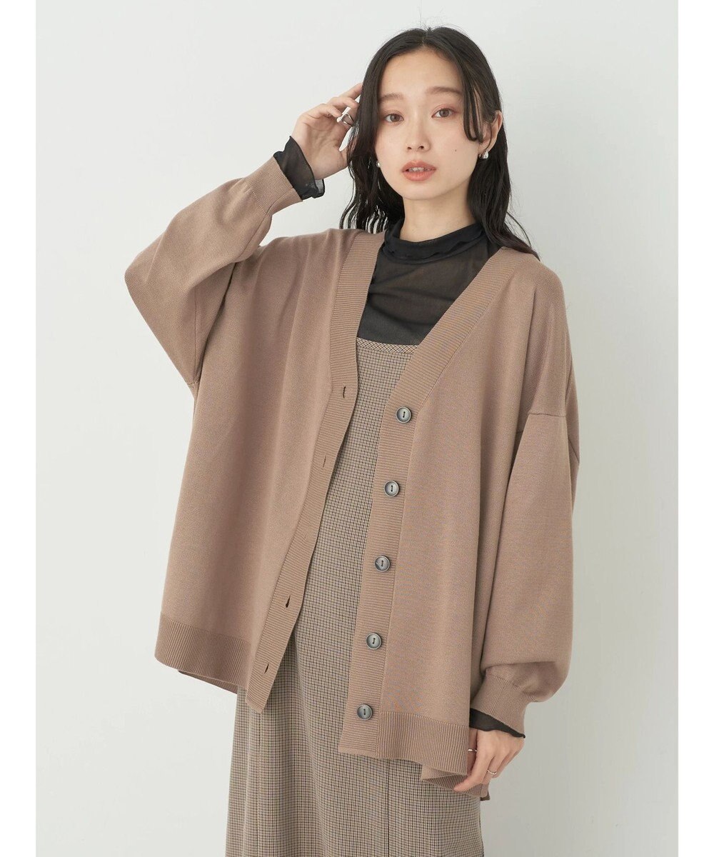 earth music&ecology サイドスリットルーズＶネックカーディガン 