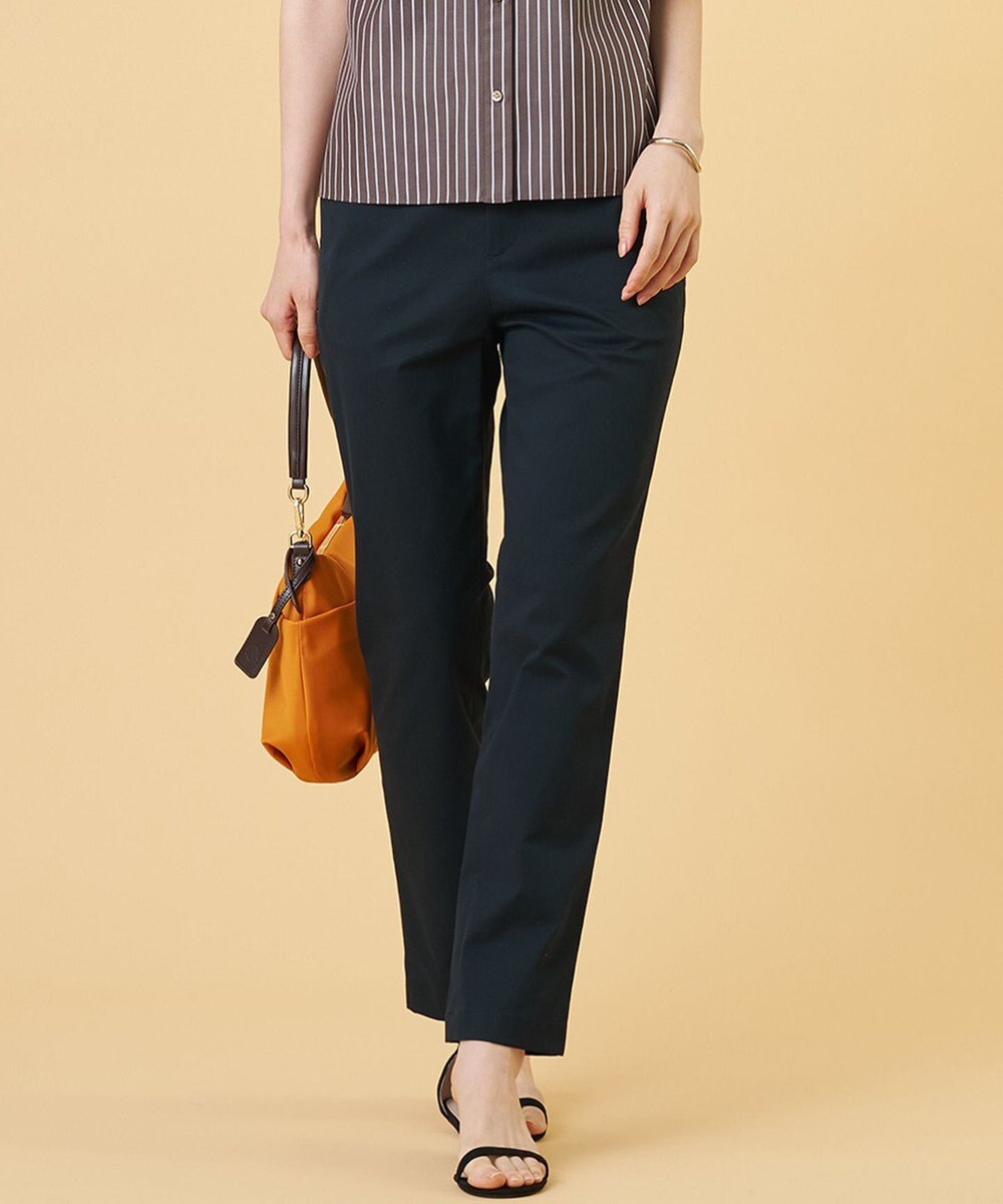 J.PRESS LADIES 20チノストレッチ テーパード パンツ 