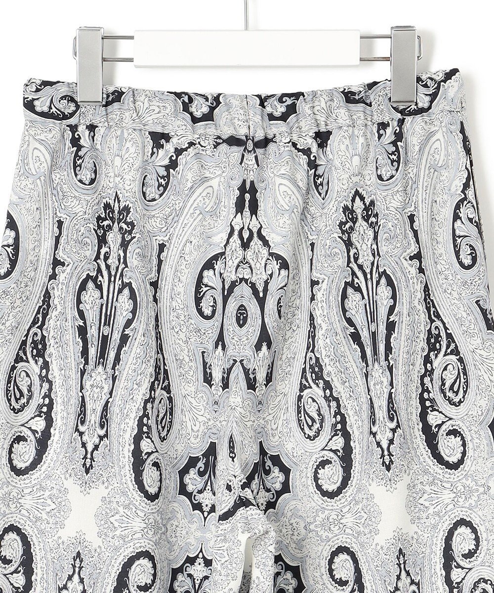 23区 【洗える】Rattiドローイングペイズリープリント ワイド パンツ 