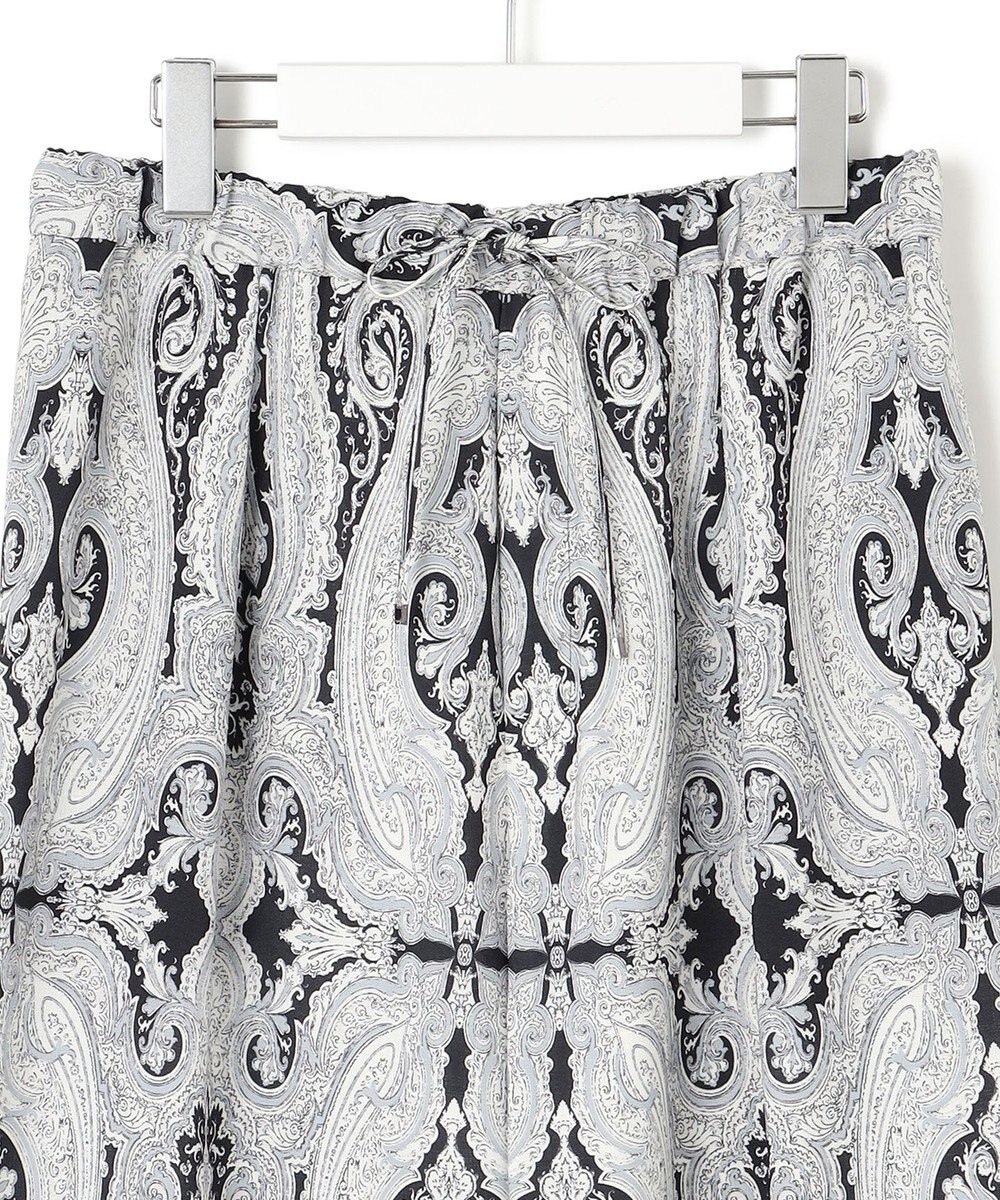 23区 【洗える】Rattiドローイングペイズリープリント ワイド パンツ 