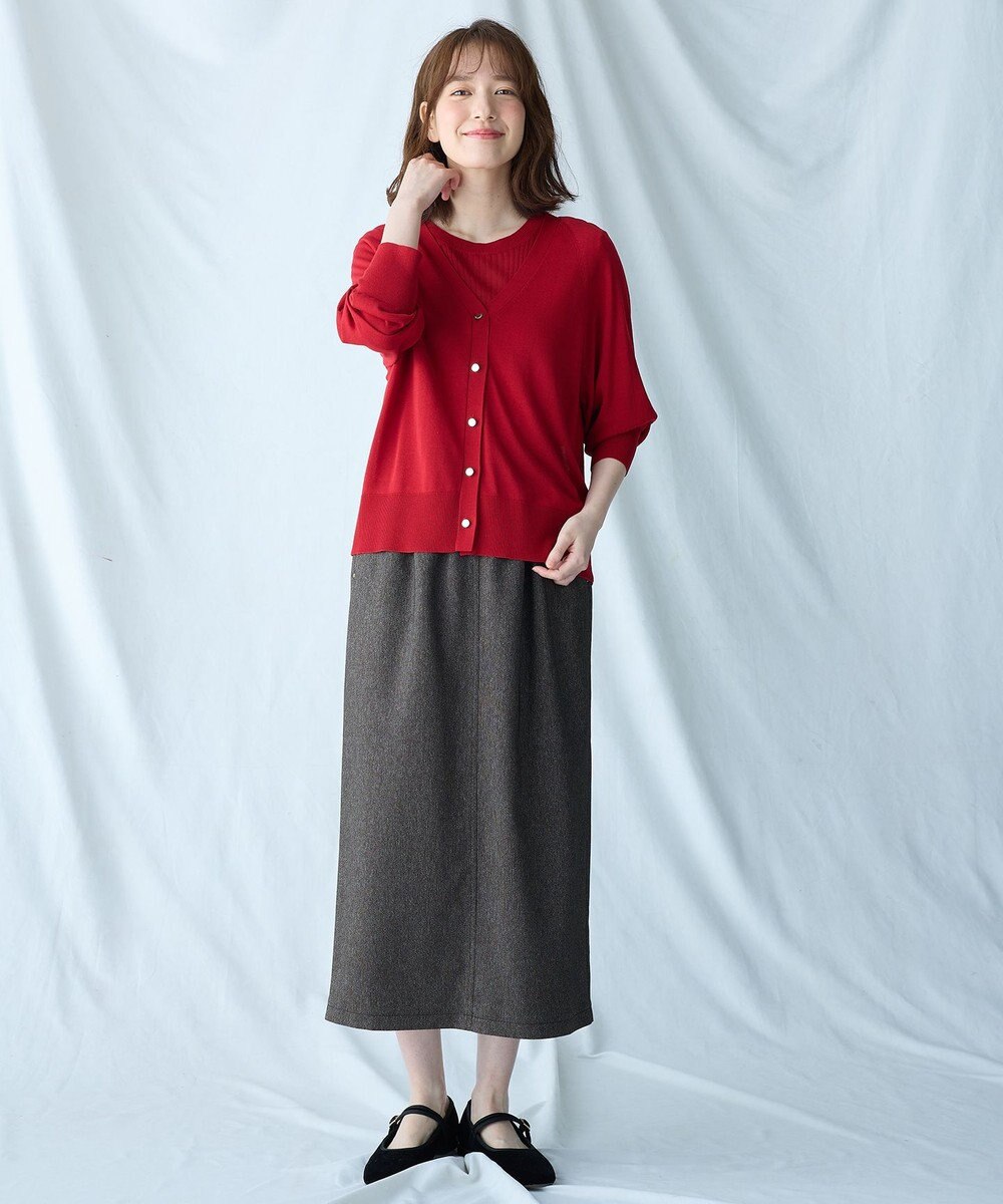 ANY 【2SET】ニットツインセット（半袖ニット＋Vネックカーデ） 