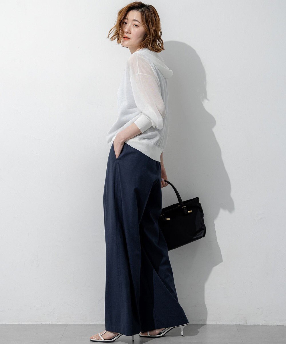 23区 【先行予約】ナチュラルスラブストレッチ ワイドパンツ 