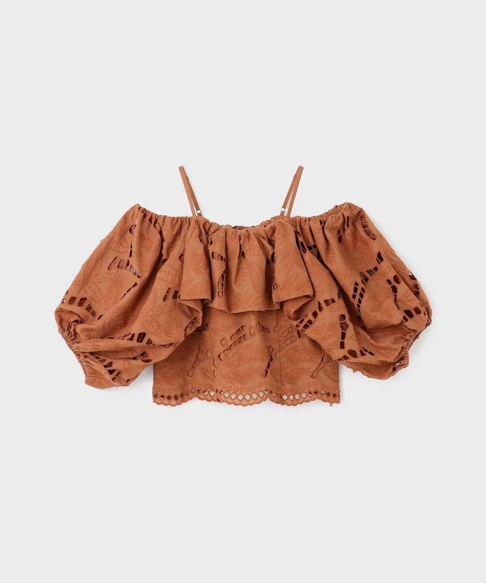 GRACE CONTINENTAL カットワークオフショルトップ 