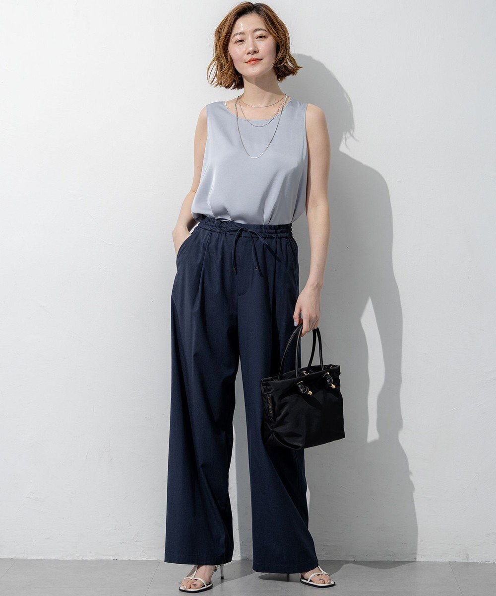 23区 【先行予約】ナチュラルスラブストレッチ ワイドパンツ 