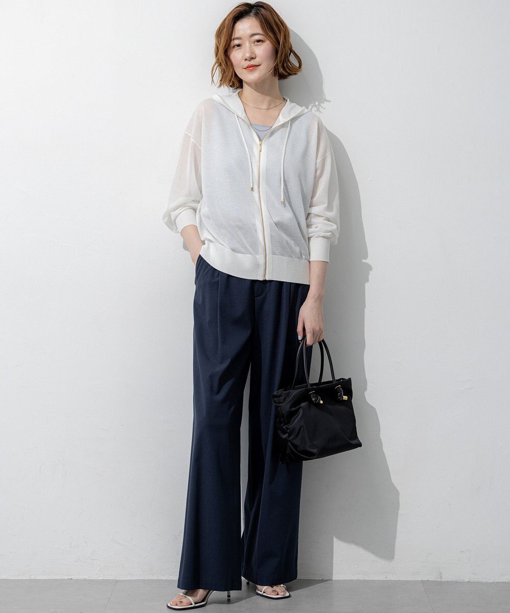 23区 【先行予約】ナチュラルスラブストレッチ ワイドパンツ 