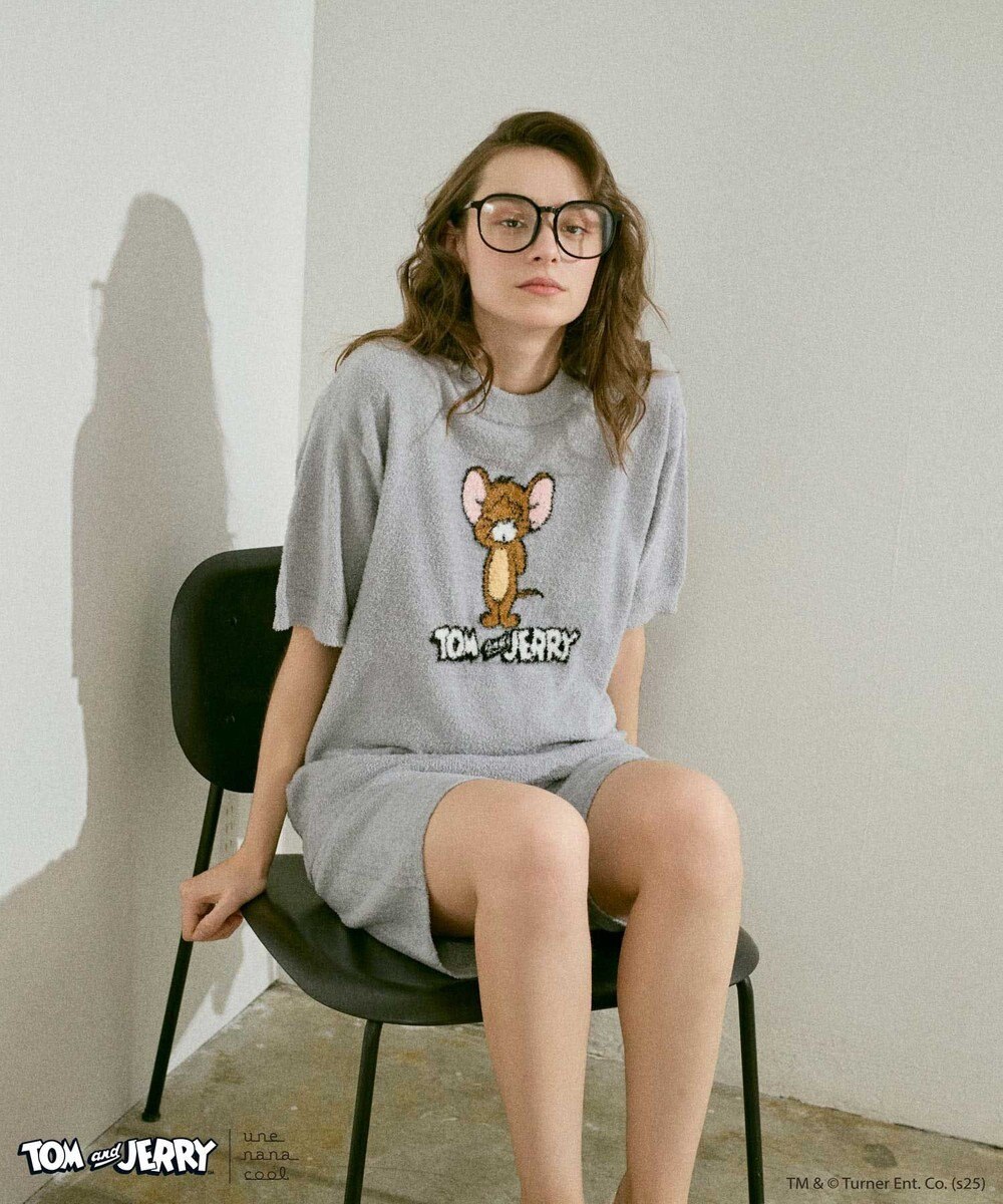une nana cool トムとジェリー × une nana cool なめらかふわふわプルオーバー&ハーフパンツセット 