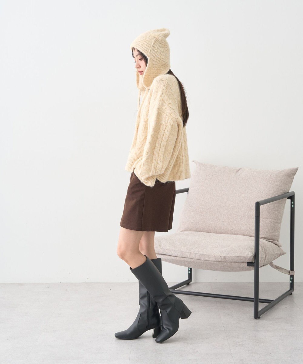 earth music&ecology モヘヤタッチケーブルニットプルオーバー 