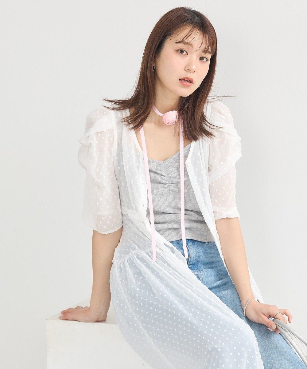 earth music&ecology ドットドビーシアー羽織ワンピース 