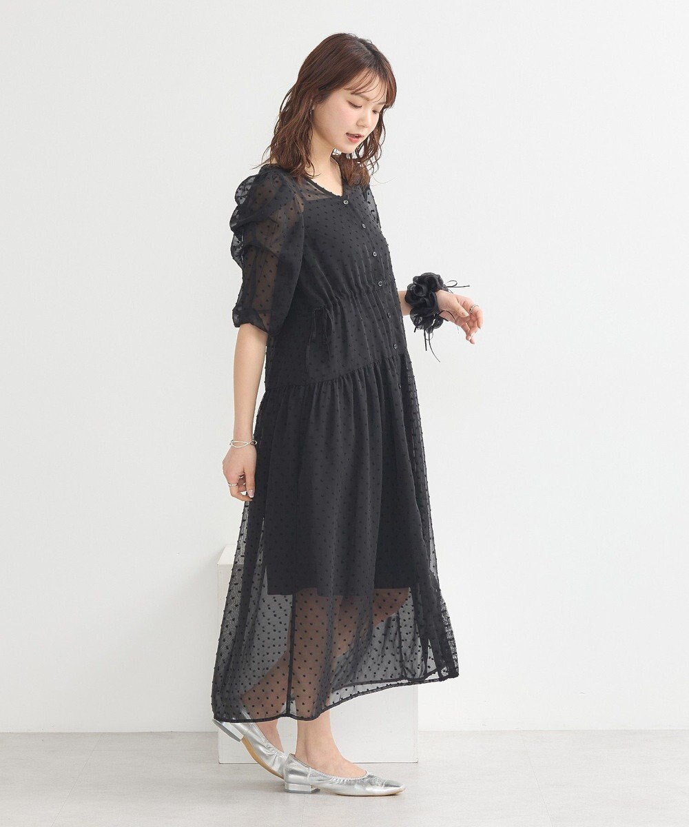 earth music&ecology ドットドビーシアー羽織ワンピース 